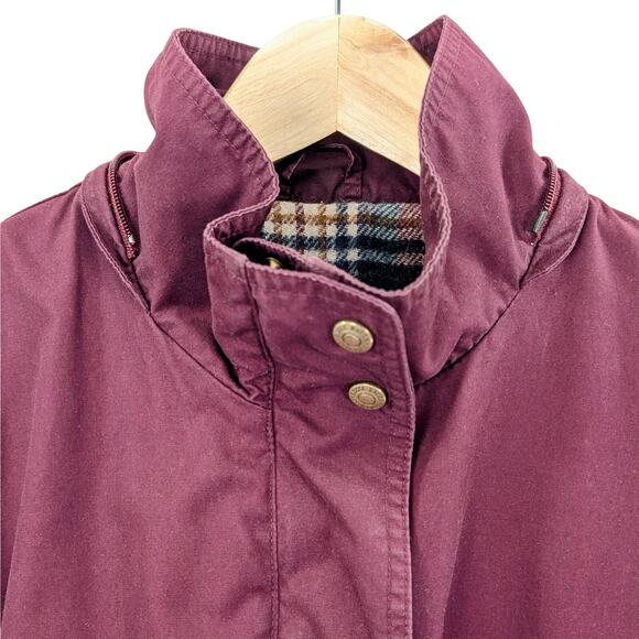 Vintage 90s Eddie Bauer Wool Lined Chore Coat Utility Parka Maroon Red Large EUC - Picture 5 of 16